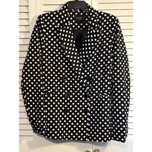 Walter Baker Black/White Polka Dot Double Breasted Blazer Size Large Gently Worn